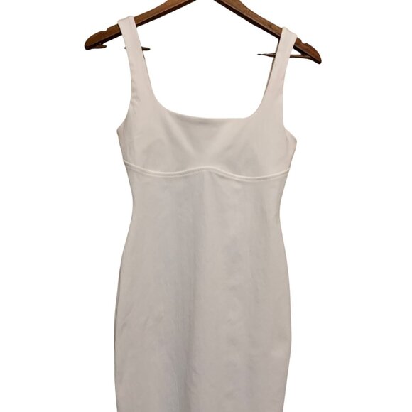 ZARA Women's Dress White Sleeveless Midi Bodycon Square Neckline Stretch S Y2K - Picture 5 of 16